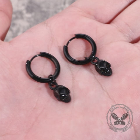Gothic Skull Stainless Steel Hoop Earrings