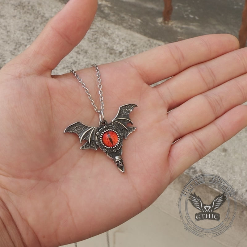 Skull Butterfly Demon Eye Stainless Steel Pendant