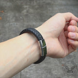 Anchor Stainless Steel Leather Bracelet