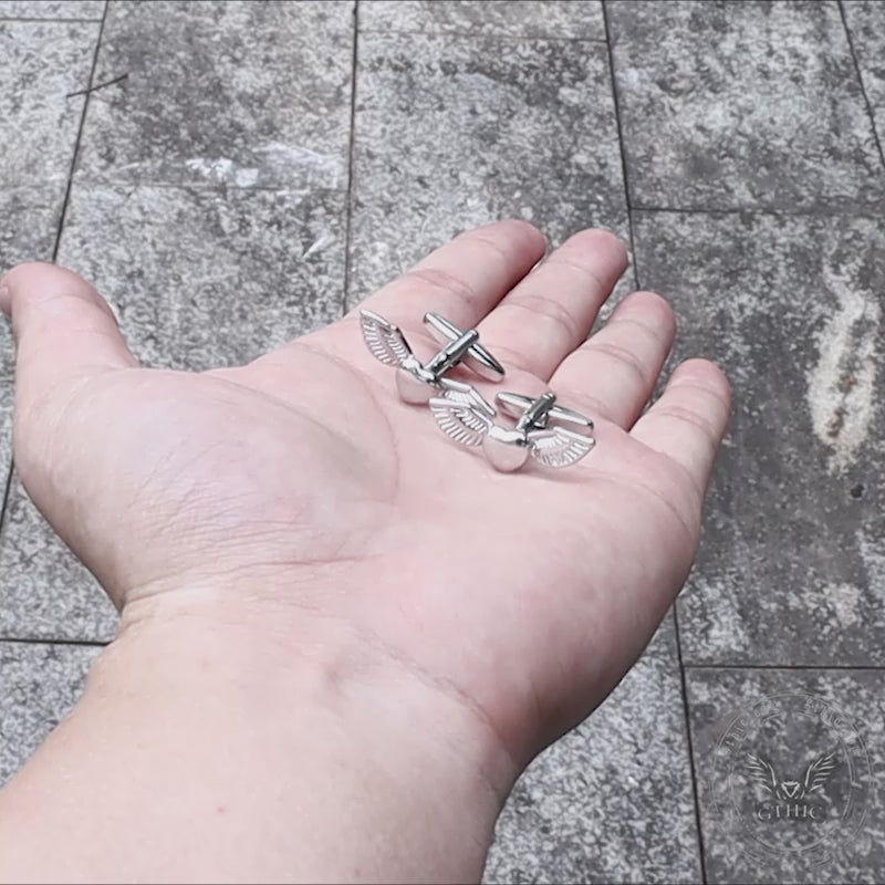 Angel Wings Brass Bullet Back Cufflinks