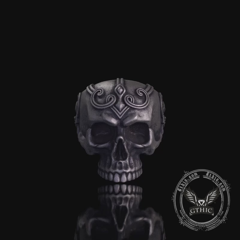 Vintage Skull Warrior Sterling Silver Gothic Ring