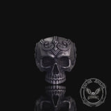 Vintage Skull Warrior Sterling Silver Gothic Ring