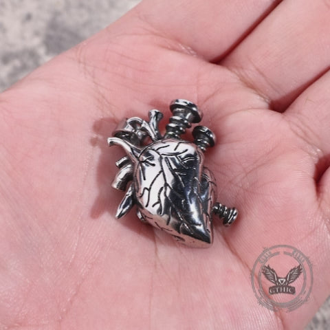 Punk Screw Heart Stainless Steel Gothic Pendant