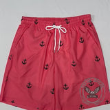 Casual Anchor Print Quick Dry Double Layer Beach Shorts