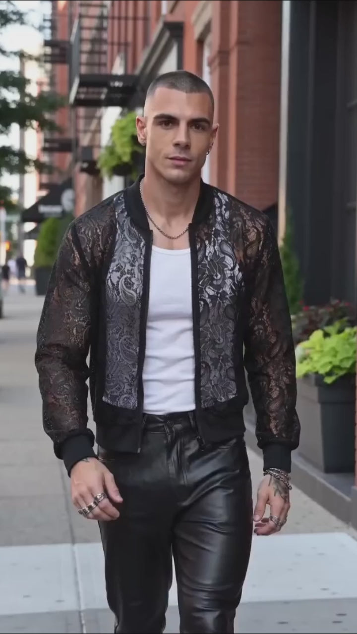 Casual Hollow See-Through Lace Long-Sleeve Jacket