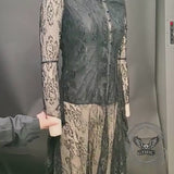 Dark Retro-Style Hooded Mesh Medieval Dress