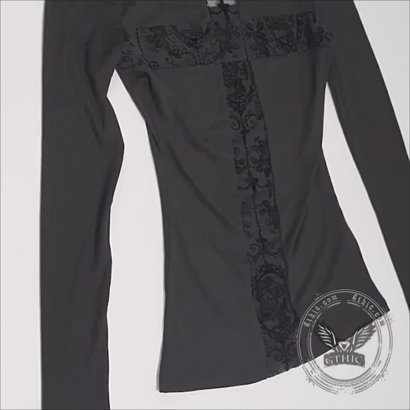 Street Style Cross Hollow Perspective All-Match Top