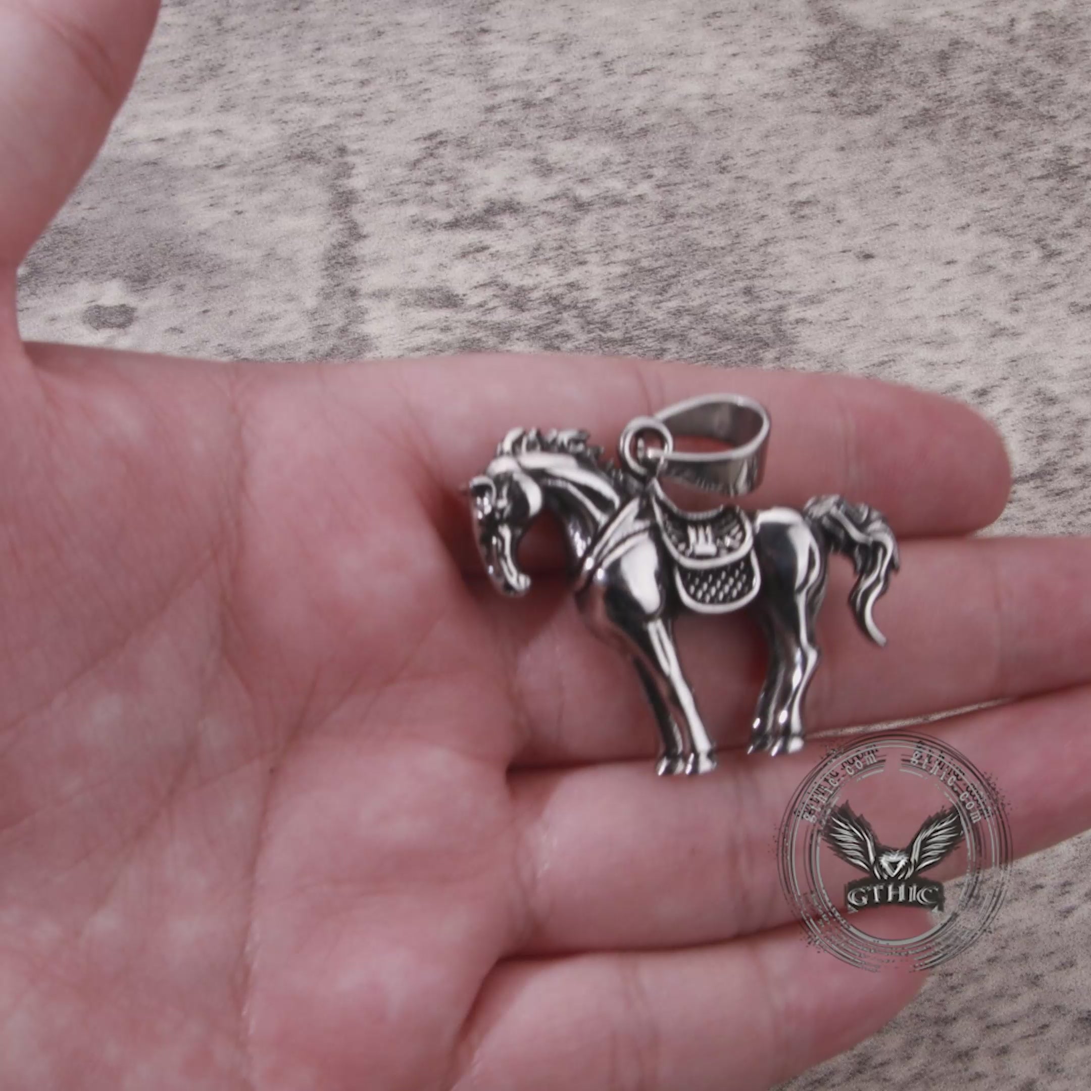 Vintage Prairie Horse Stainless Steel Pendant