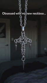Gothic Woven Cross Stainless Steel Pendant