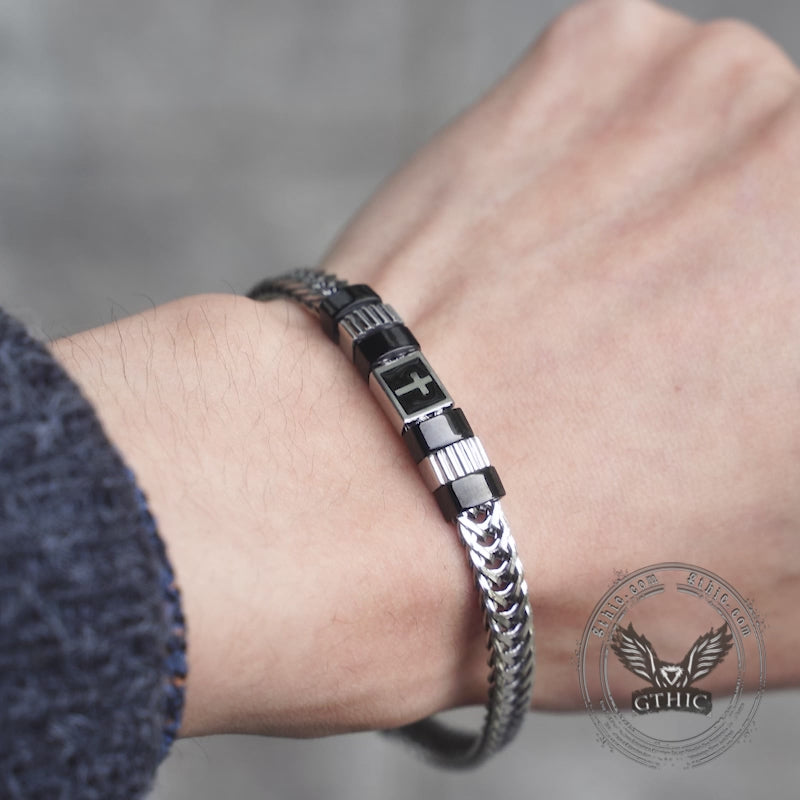 Simple Cross Keel Stainless Steel Bracelet