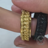 Punk Hip-Hop Cuban Link Stainless Steel Spinner Ring