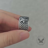 Vintage Samurai Warrior Sterling Silver Band Ring