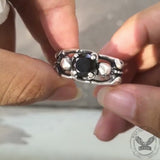 Gothic Tribute Gem Sterling zilveren Skull Ring