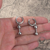 Simple Dumbbell Stainless Steel Drop Earrings