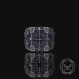 Gothic Multiple Skulls Cross Sterling Silver Zircon Ring