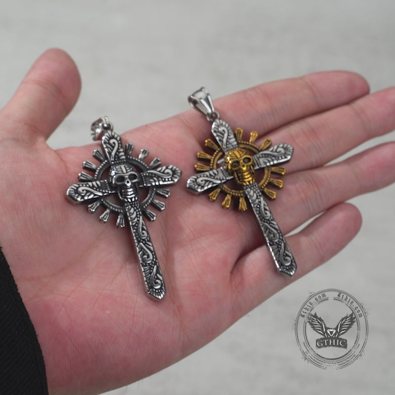 Pendentif viking croix celtique en acier inoxydable