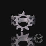 Minimalist Hollow Sun Moon Star Sterling Silver Ring