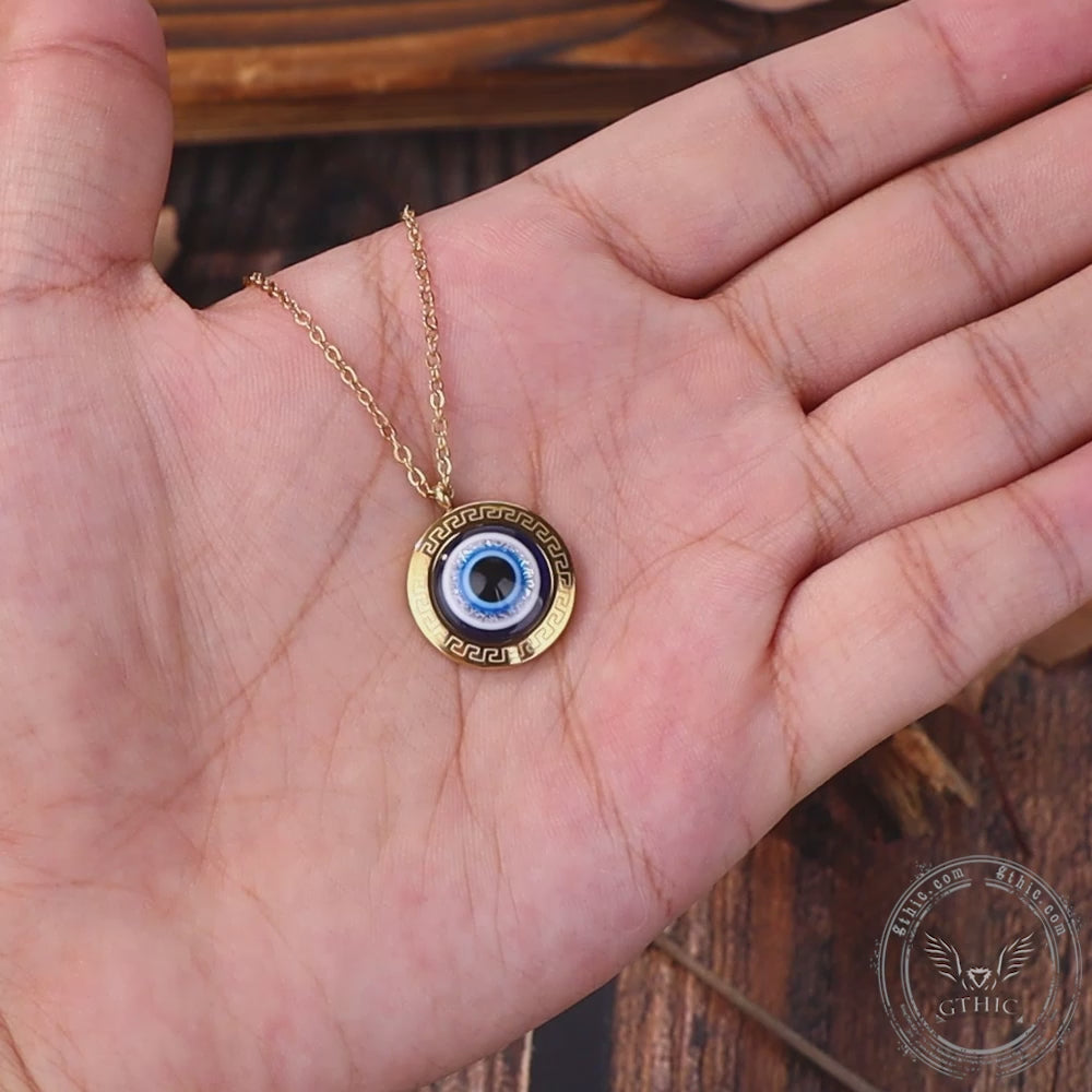 Gold Evil Eye Stainless Steel Necklace