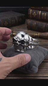 Punk Skull Skeletal Joints Stainless Steel Open Bracelet