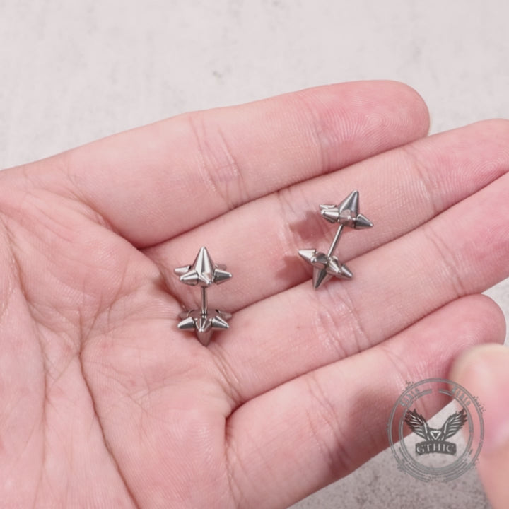 Punk Double-Sided Spiked Stainless Steel Earrings