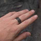Black Zircon Titanium Band Ring