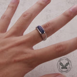 Fashion Oval Lapis Lazuli Stainless Steel Ring