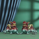 Deluxe Attract Wealth Color Brass Pixiu Figurine