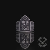Gothic Till Death Skeleton Lovers Sterling Silver Ring
