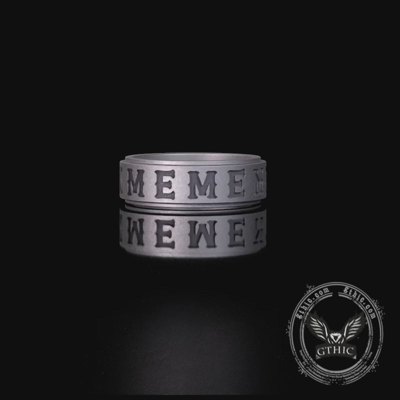 Memento Mori Letters Skull Sterling Silver Ring