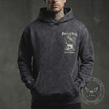 Omen of Death Raven Skull Nevermore Vintage Washed Hoodie