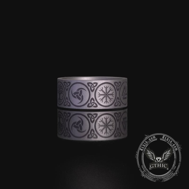 Tree of Life Valknut Viking Sterling Silver Triskele Ring
