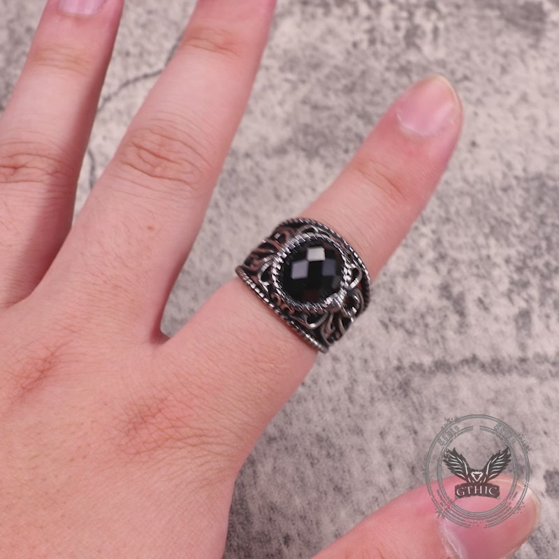Vintage Hollow Design Stainless Steel Snake Ring