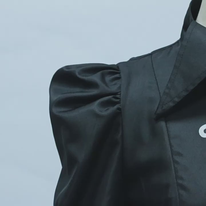 Medieval Witch Floral Pattern Stand Collar Dress