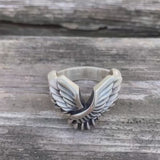 Angel Wing Brass Sterling Silver Beast Ring