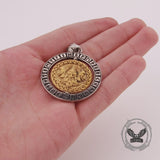 Viking Warrior Raven Rune Rotatable Stainless Steel Pendant