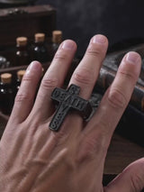 Gothic Death Saves Cross Stainless Steel Ring