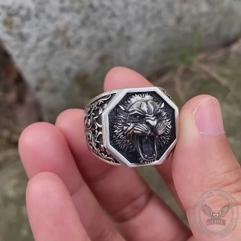 Roaring Lion Sterling Silver Ring