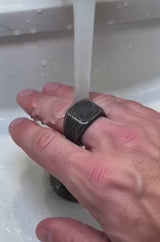 Retro Simple Plain Stainless Steel Square Ring
