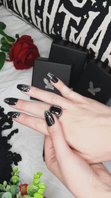 Lucifer Symbol Black Gem Stainless Steel Ring