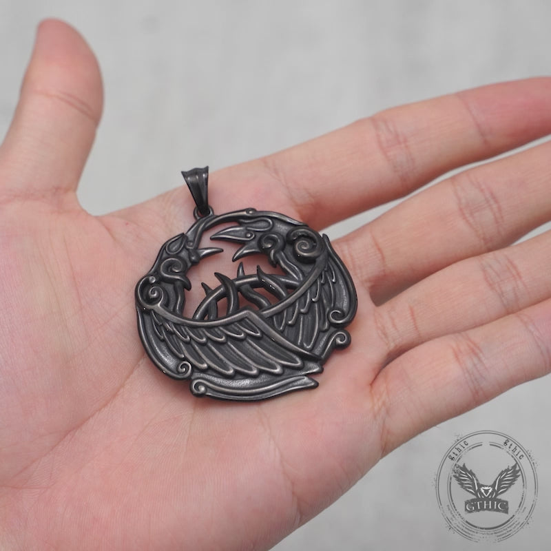 Vintage Viking Raven Stainless Steel Pendant