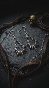 Punk Thorn Chain Stainless Steel Drop Earrings