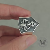 Kooi sterling zilveren schedelring