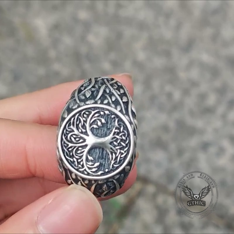 Tree Of Life Yggdrasil Sterling Silver Viking Ring