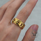 Simple V-shaped Emperor Chain Couple Stainless Steel Ring