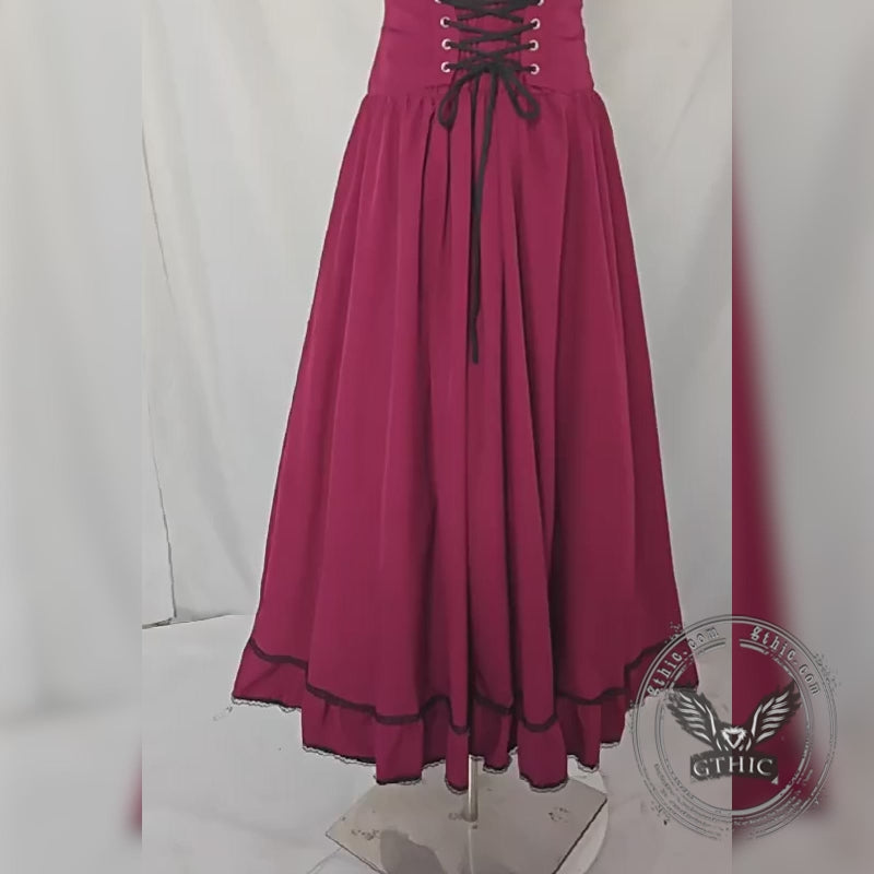 Elegant Pleated Shirt French Ruffle High Waist Skirt Set