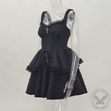 Gothic Double-Layered Polyester Party Dress