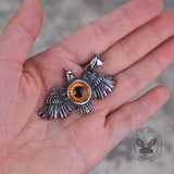 Vintage Falcon Wings Devil Eye Stainless Steel Pendant