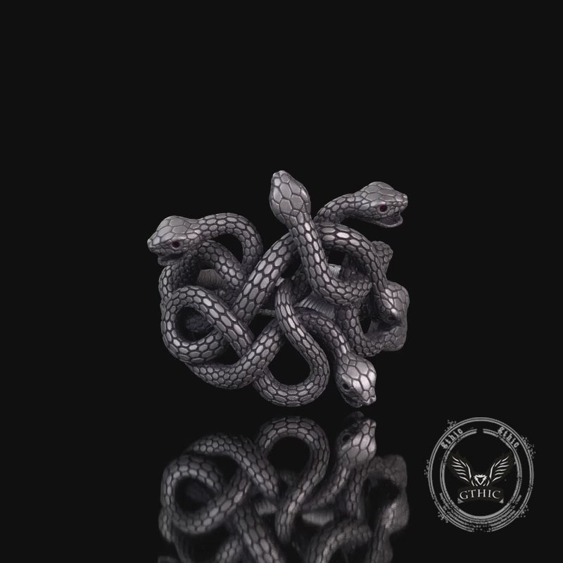 Gothic Multiple Snakes Entwined Sterling Silver Ring