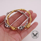 Punk Bones Joints Stainless Steel Skull Open Bracelet