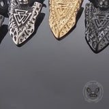 Vintage Ram Shield Stainless Steel Viking Pendant